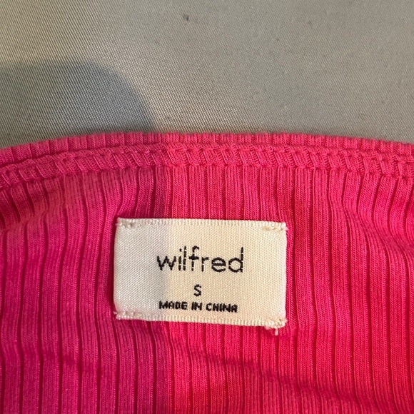 aritzia wilfrid pink top ribbed string neck - Picture 3 of 4